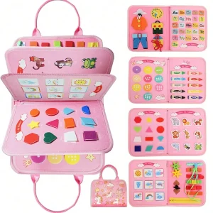 Gift For 3-Year-Old Boy/Girl, Montessori Toddler Educational Toy Activity Book & Sensory Product That Develops Fine Motor Skills, Christmas Gift