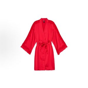 Victoria's Secret/Victoria's Secret Lace Stitching Bat Sleeve Waist Design Pajamas Women's Red (with Gift - Victoria's Secret Red Flower Sexy Underwear)