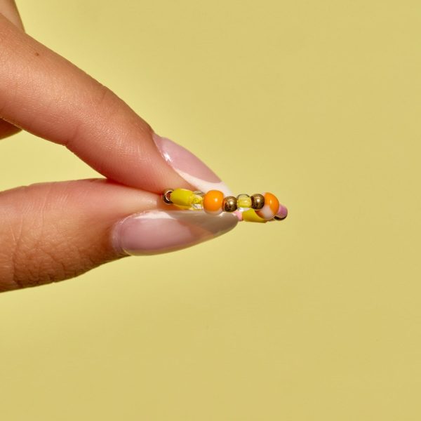 Sarita Mixed Seed Bead Stretch Ring - Image 4