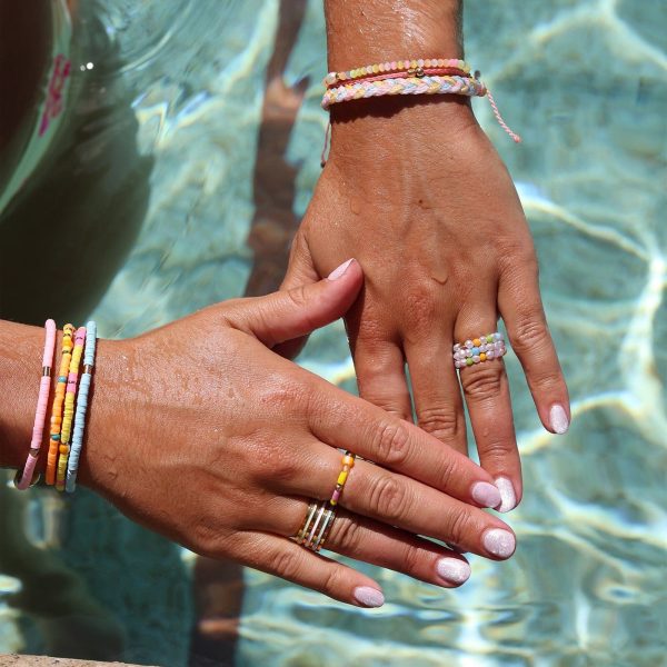 Sarita Mixed Seed Bead Stretch Ring - Image 3