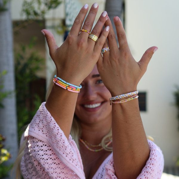 Sarita Mixed Seed Bead Stretch Ring - Image 7