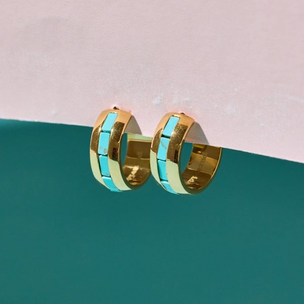 Turquoise Tides Hoop Earrings - Image 3