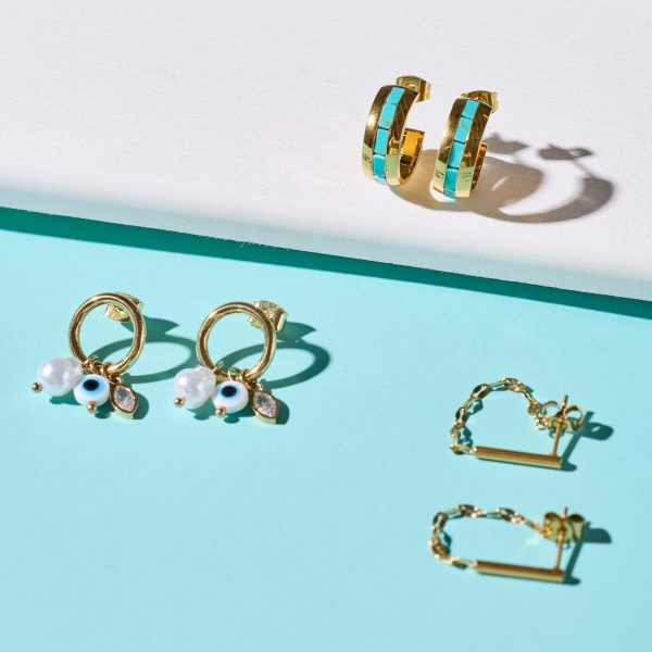 Turquoise Tides Hoop Earrings - Image 4