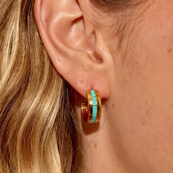 Turquoise Tides Hoop Earrings - Image 2
