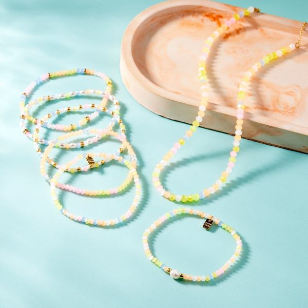 Blooming Frosted Bead Stretch Bracelet - Image 8