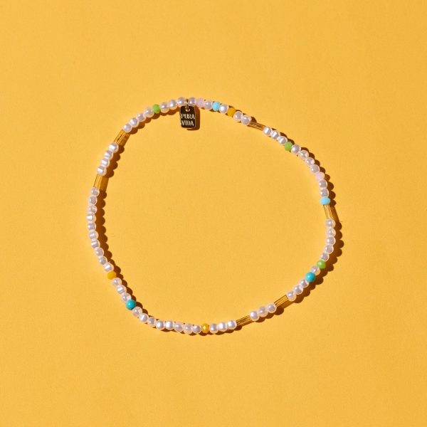 Pippa Pearl Stretch Anklet - Image 4