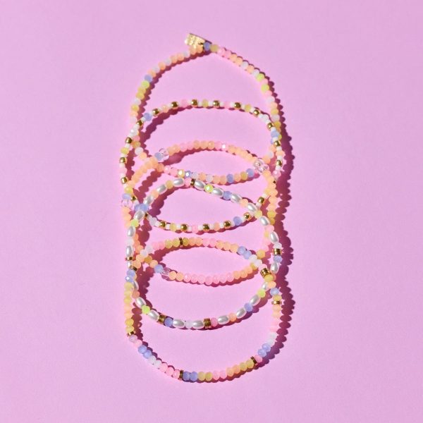 Frosted Bead Stretch Bracelet Set of 5 - Image 4