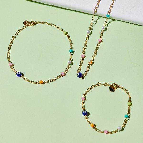 Salina Mixed Bead Paperclip Chain Choker - Image 8