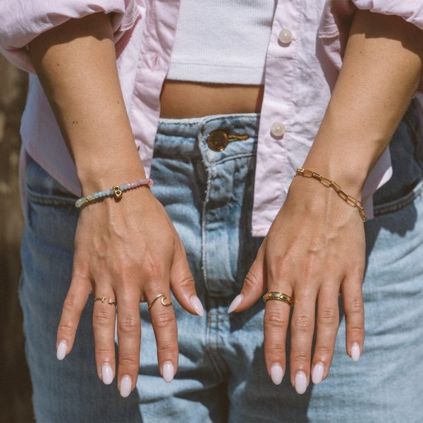 Initial Stone Open Ring - Image 5