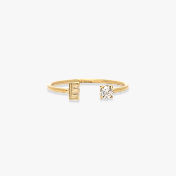 Initial Stone Open Ring - Image 26