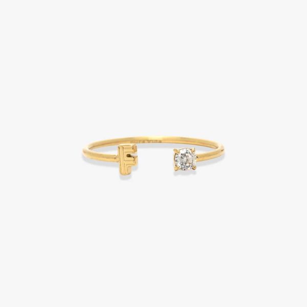 Initial Stone Open Ring - Image 27