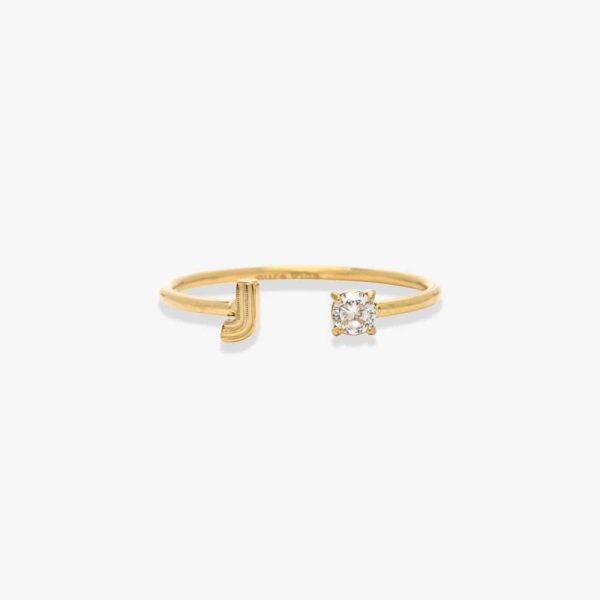 Initial Stone Open Ring - Image 31