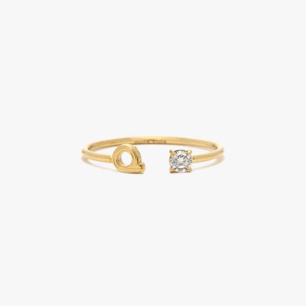 Initial Stone Open Ring - Image 12