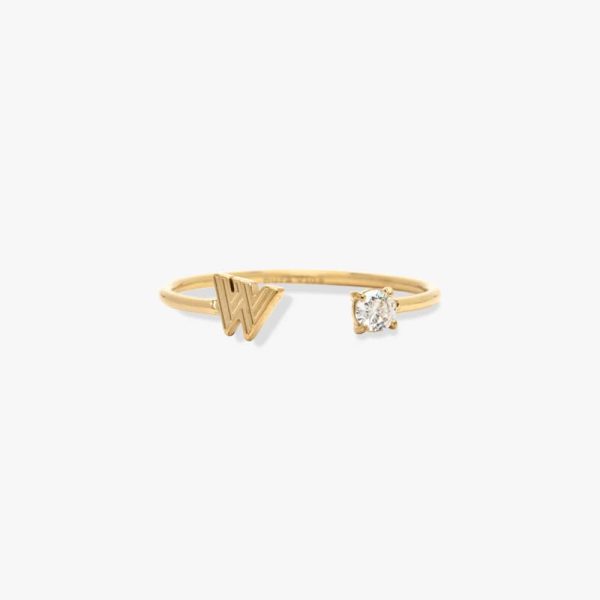 Initial Stone Open Ring - Image 18