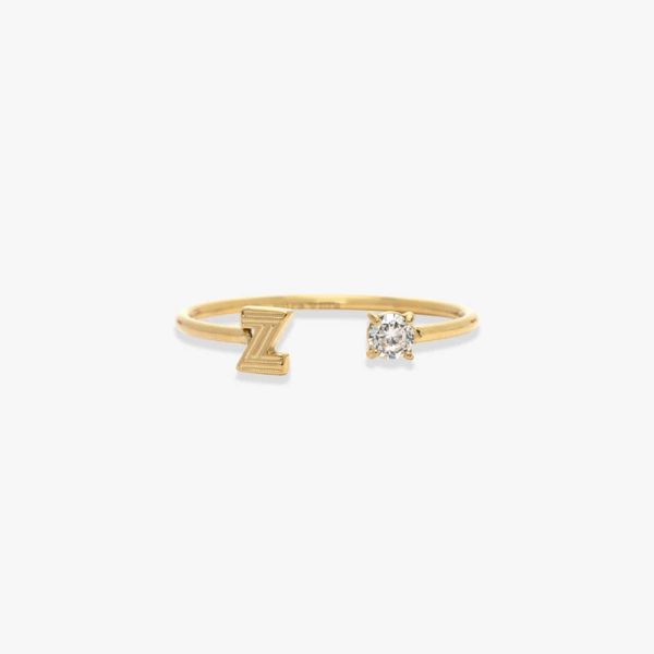 Initial Stone Open Ring - Image 21