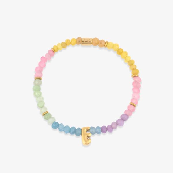 Initial Ombre Stone Bead Stretch Bracelet - Image 10