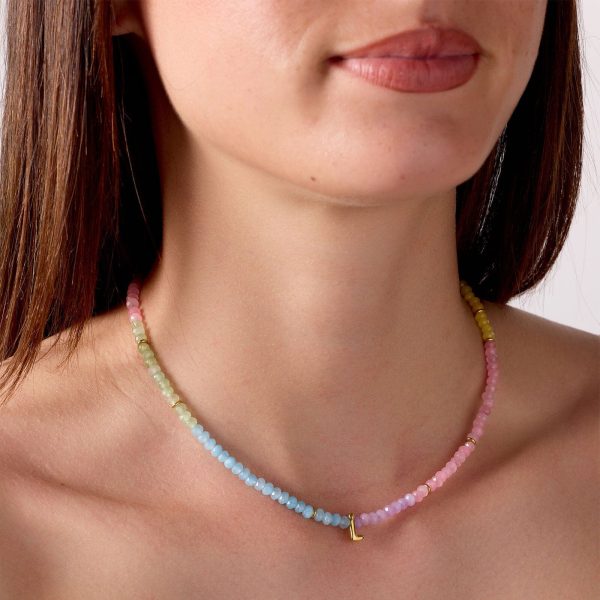 Initial Ombre Stone Bead Choker - Image 2