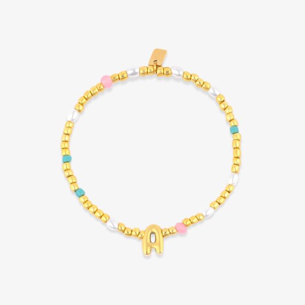 Initial Pearl & Seed Bead Stretch Bracelet - Image 17