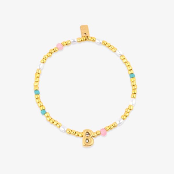 Initial Pearl & Seed Bead Stretch Bracelet - Image 18