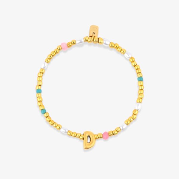Initial Pearl & Seed Bead Stretch Bracelet - Image 20