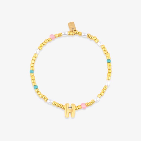 Initial Pearl & Seed Bead Stretch Bracelet - Image 23