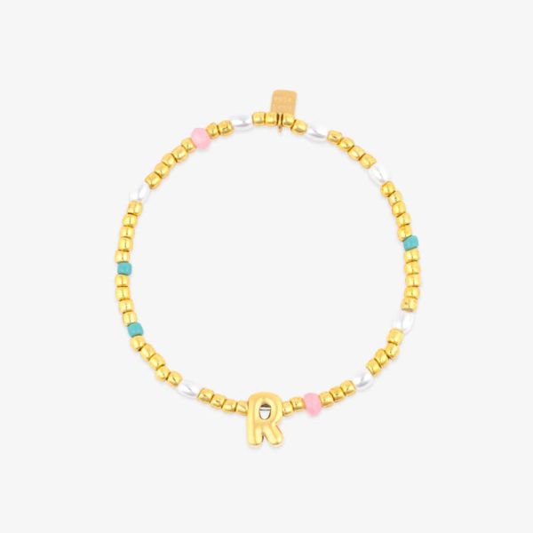 Initial Pearl & Seed Bead Stretch Bracelet - Image 14