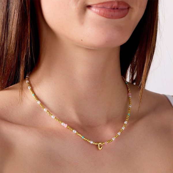 Initial Pearl & Seed Bead Choker - Image 2