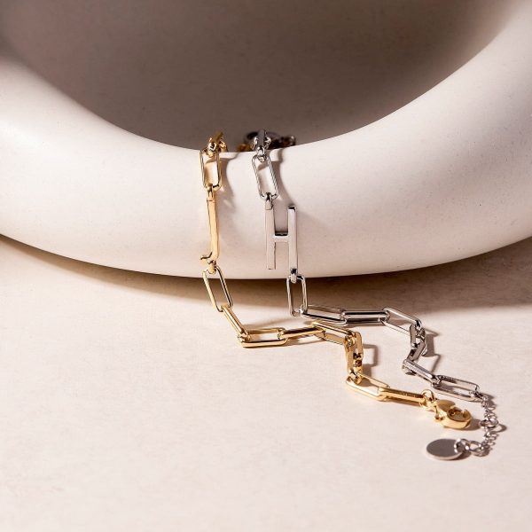 Initial Paperclip Chain Bracelet - Image 4