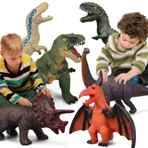 6 Piece Jumbo Soft Toys For Kids And Toddlers, Perfect For Dinosaur Lovers - Dinosaur Party Favors, Birthday Gifts