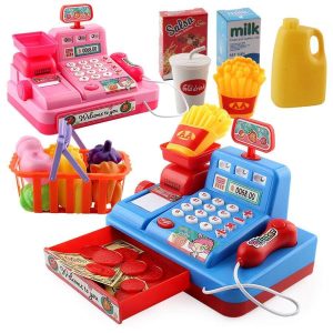 Interactive Children's Pretend Play Toys With Light, Sound, And Music, Multifunctional Supermarket Cashier Playset With Scannable Toys
