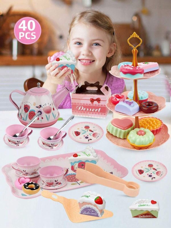 Kids Tea Party Set For Little Girl Gifts Pretend Toys