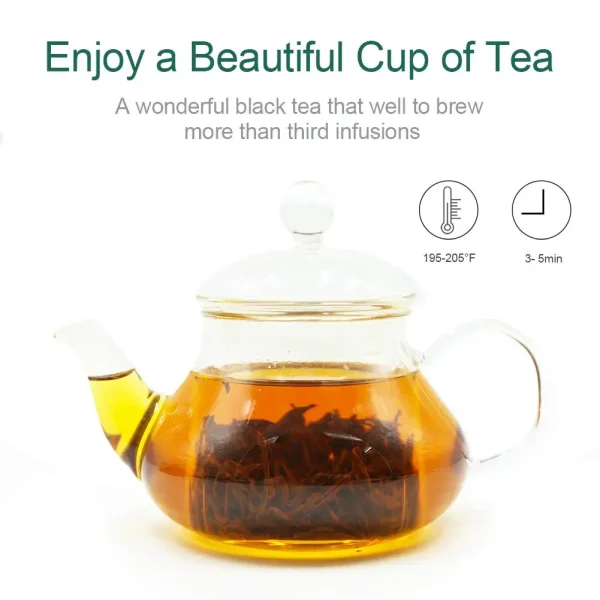 FullChea 4oz / 113g Chinese Fujian Black Tea Golden Monkey Loose Leaf with Pleasant Taste Malt Chocolate Golden Tea Souvenir - Image 4