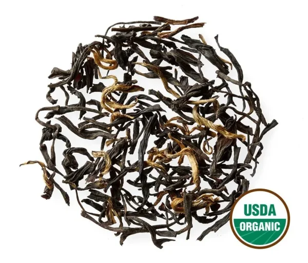 Golden Moon Tea Organic Golden Monkey Black Tea 28 Servings Loose Leaf Non-GMO Travel Tin Souvenir - Image 2