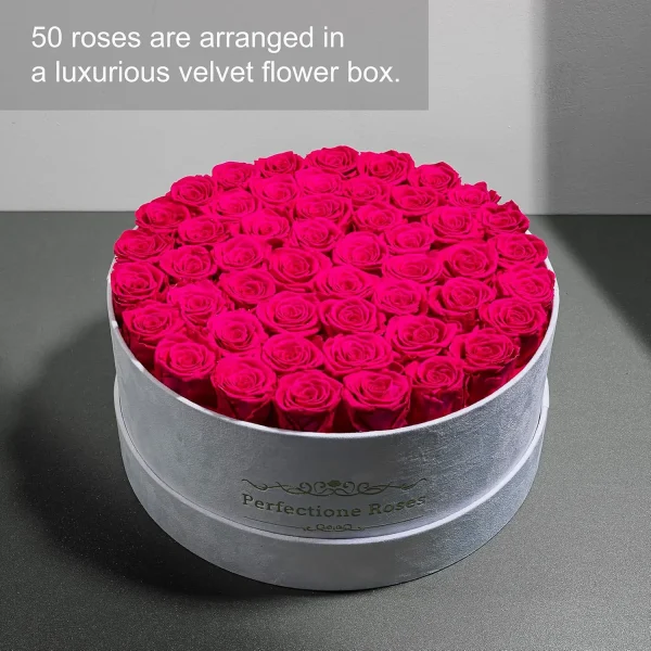50 Piece Preserved Red Roses in a Velvet Box Birthday Gifts for Women Mom and Wife Elegant Souvenirs for Delivery - Image 4