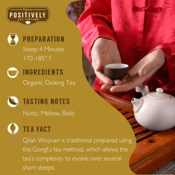 Organic Qilan Wuyuan Oolong Tea 16 Ounce Loose Leaf Positively Tea Company's Souvenir - Image 6
