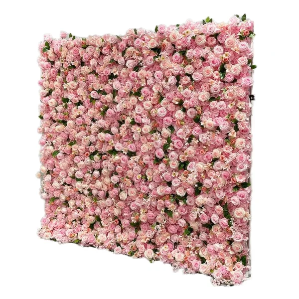 PPOIUYK Handmade Large Artificial Rose Wall Backdrop Pink Champagne Flowers 3D Floral Wall Fabric for Bridal Wedding Souvenirs - Image 6