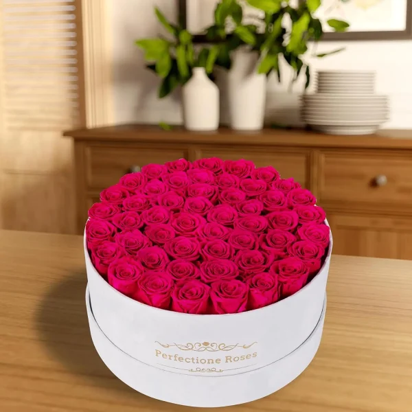 50 Piece Preserved Red Roses in a Velvet Box Birthday Gifts for Women Mom and Wife Elegant Souvenirs for Delivery - Image 3