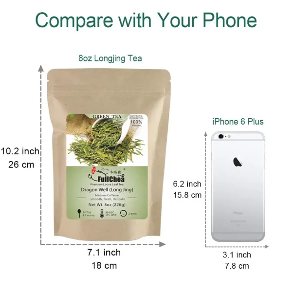 FullChea First Grade Natural Lung Ching Dragon Well 8oz/226g Longjing Dragonwell Chinese Green Tea Longjing Dragonwell Souvenirs - Image 2
