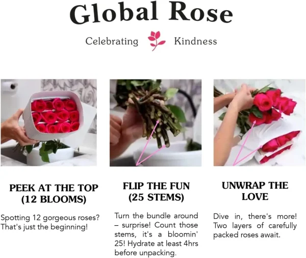 GlobalRose 500 Red Fresh Roses Bouquet Responsibly Sourced Hand-Picked Flowers for Special Occasions Mother's Day Birthday 20 - Image 4