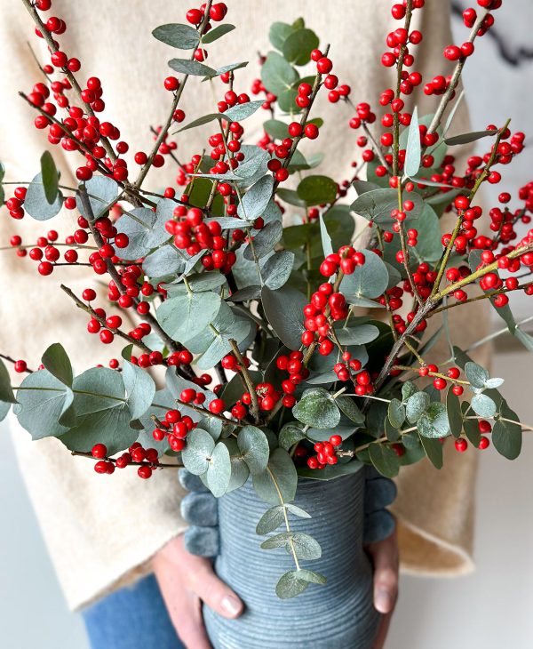 Berry Merry Red Ilex (arrives in vase) - Image 4