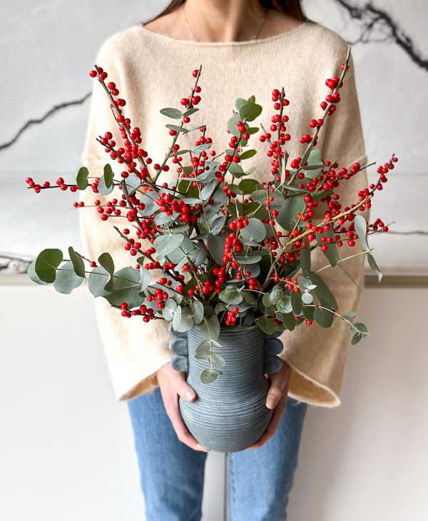 Berry Merry Red Ilex (arrives in vase) - Image 6