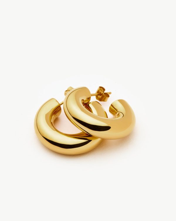 Chubby Medium Hoop Earrings | 18ct Gold Vermeil - Image 4