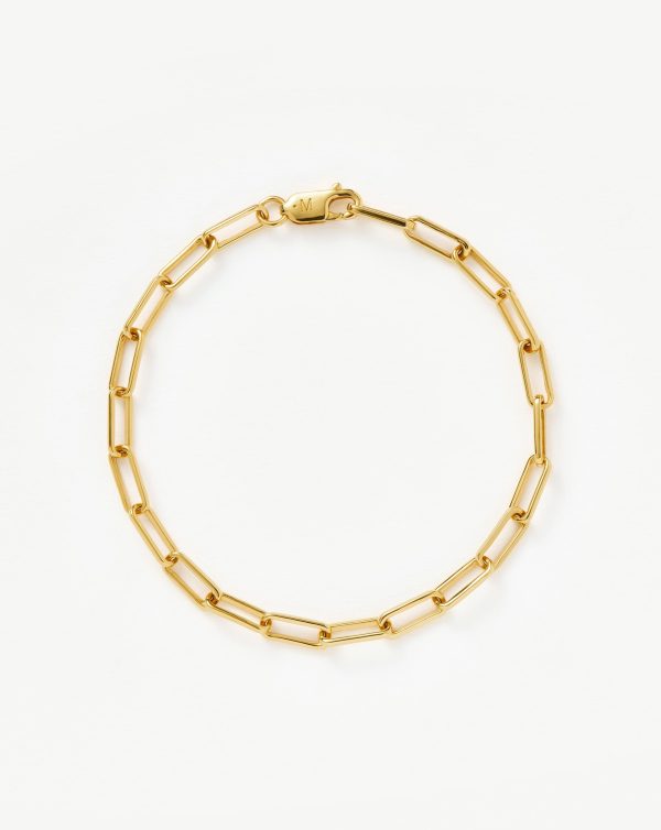 Classic Mini Paperclip Chain Bracelet | 18ct Gold Plated
