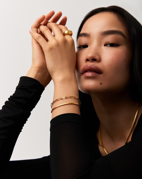 Classic Mini Paperclip Chain Bracelet | 18ct Gold Plated - Image 5
