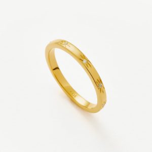 Interstellar Star Studded Stacking Ring | 18ct Gold Vermeil