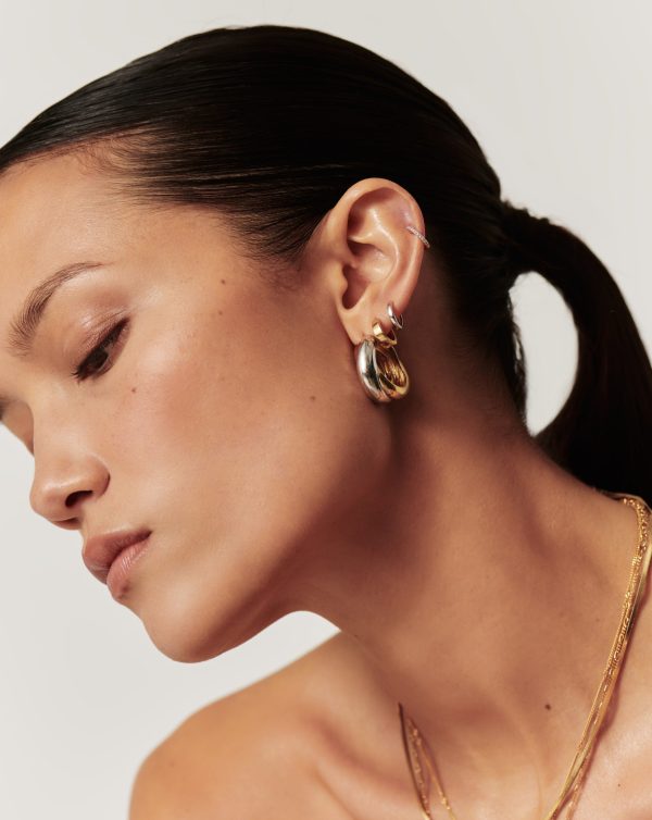 Lucy Williams Chunky Medium Entwine Hoop Earrings | Mixed Metal - Image 3