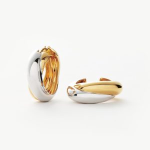 Lucy Williams Chunky Medium Entwine Hoop Earrings | Mixed Metal