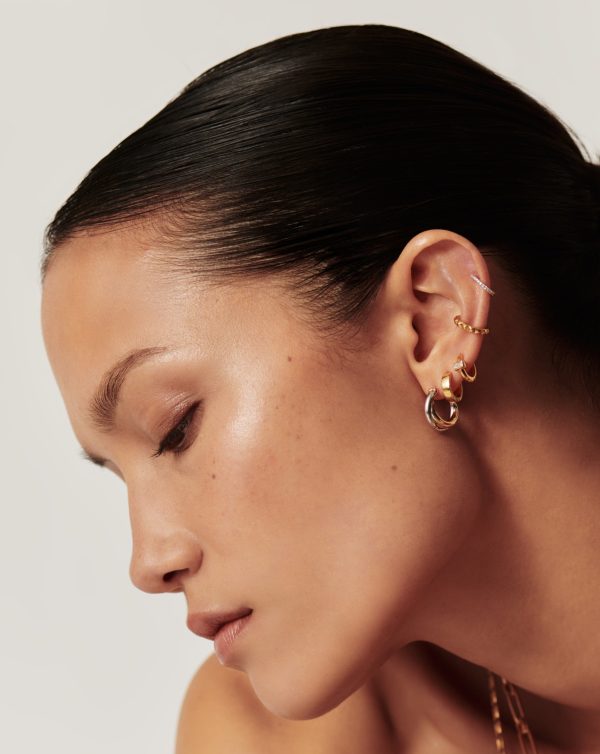 Lucy Williams Entwine Small Hoop Earrings  | Mixed Metal - Image 2