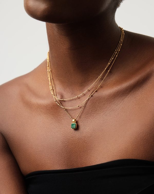 Lucy Williams Square Malachite Necklace | 18ct Gold Vermeil/Malachite - Image 6