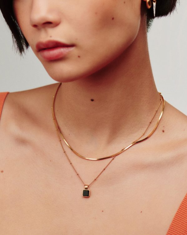 Lucy Williams Short Square Snake Chain Necklace - Image 3